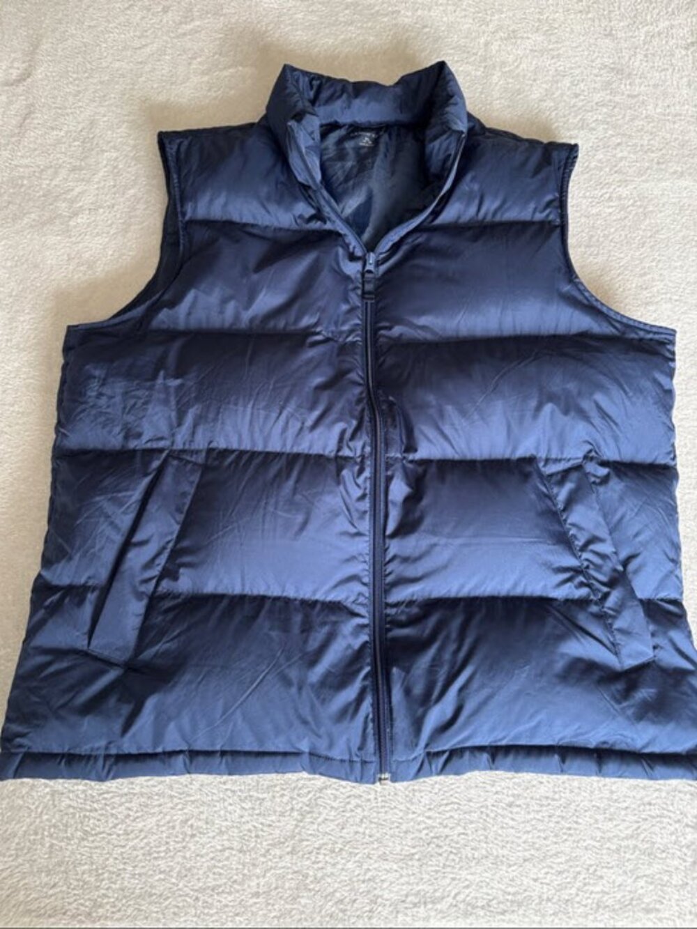 Lands’ End Navy Quilted Down Puffer Vest Men’s XL 434964 EUC